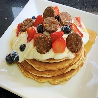 LOW FODMAP, VEGAN FLUFFY PANCAKE RECIPE