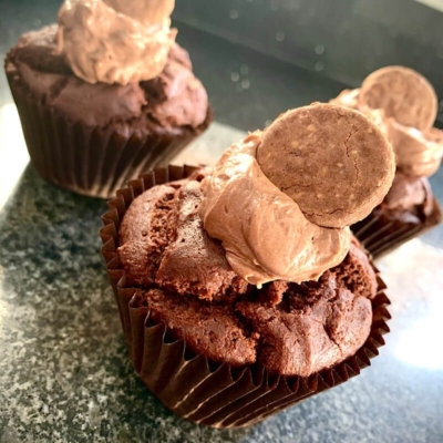 VEGAN, GLUTEN FREE, LOW FODMAP DOUBLE CHOC MUFFINS