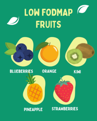 What fruits can you eat on the low FODMAP diet? 🍓🍊
If you're just starting to watch out for high FODMAP foods... you may be wondering what you can eat that's safe for your gut. 
Some useful fruit portions to try are:

✨ 50g blueberries
✨ An orange
✨ 1 kiwi
✨ 140g pineapple
✨ 65g chopped strawberries

#lowfodmap #fodmapfriendly #lowfodmapdiet #lowfodmapsnacks #infographic #fruits #healthyeating #guthealth #ibs #vegandiet #plantbased #healthyeats #guthealthy #gutwellness #ibs